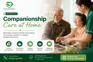 Companionship care worker supporting older adults at home