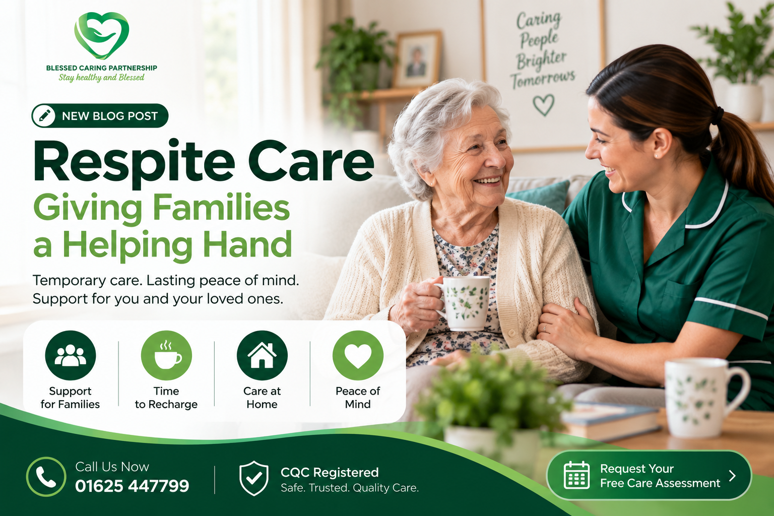Respite care worker supporting an older adult at home